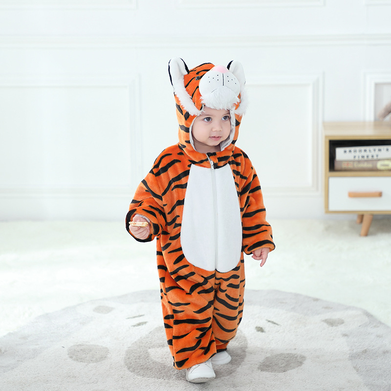 Cotton Baby Onesies Zipper - Grenouillère tigre Kigurumi pour bébé garçon