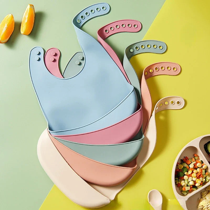 1/2 bavoirs pour bébé réglable - Waterproof Baby Bibs Silicone avis et prix